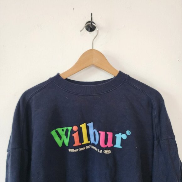 Mens Wilbur Soot Crewneck Sweatshirt Small Navy Blue 1996 Computer Software - Picture 1 of 4